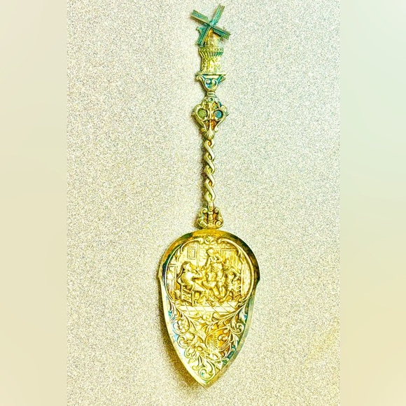 Vintage  Dutch Cake Slice Utensil Amsterdam Windmill GREAT GIFT ALERT - Picture 2 of 9